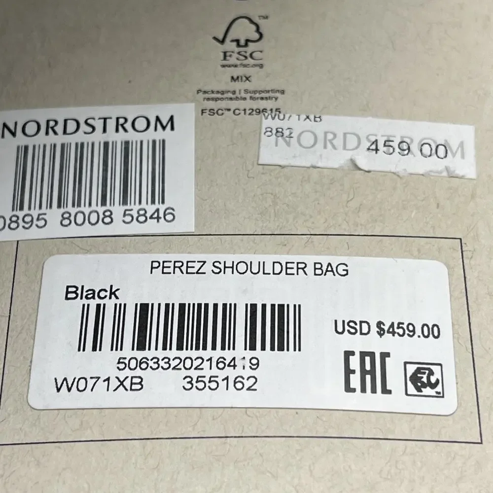 All Saints Women's Black Tote Bag Gold Hardware PEREZ LEATHER SHOULDER BAG NWT